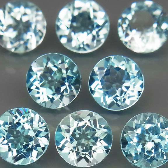 High fire 8.13ct collection of Topaz solitaires