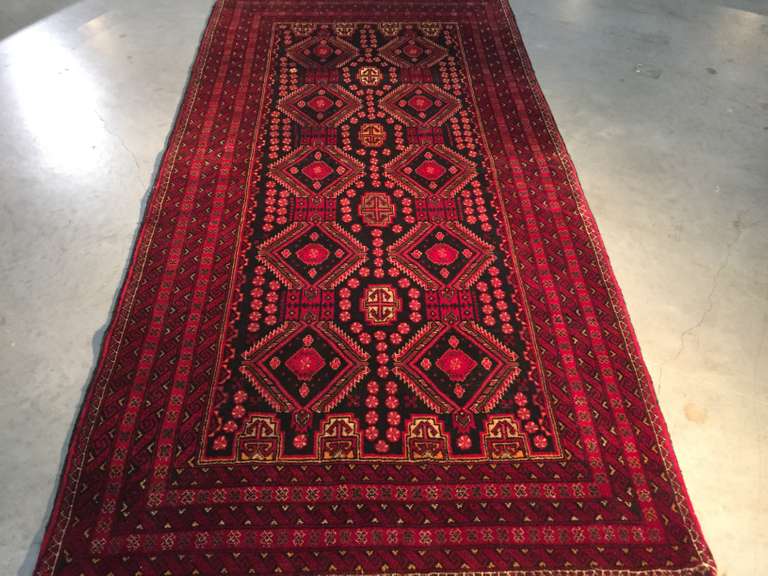 STUNNING AFGHAN  RUG 3'.7" X7'.0"