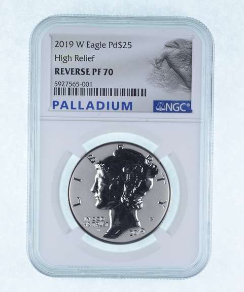 REV PF70 2019-W $25 American Palladium Eagle 1 Oz - High Relief - NGC