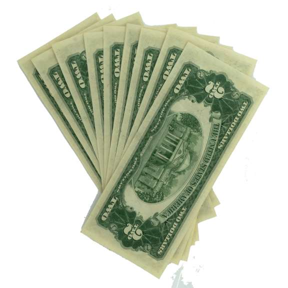 10 Consecutive CU 1953 B Series $ 2 US Notes From a Pack