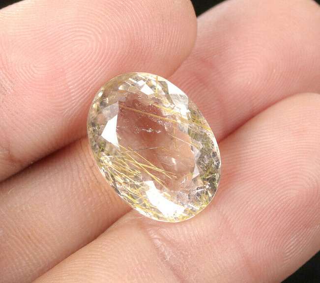 Fully faceted 15.50ct golden rutile Quartz