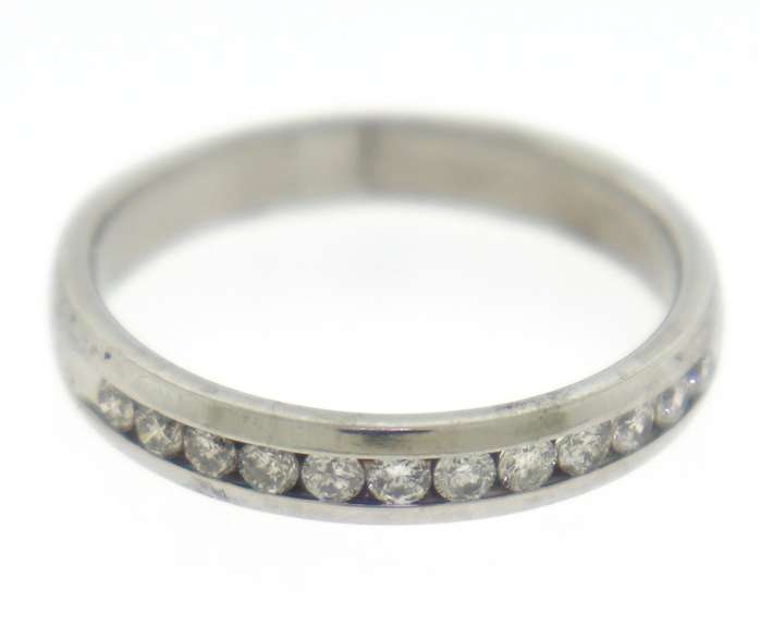 Elegant White Gold Channel Set Diamond Band