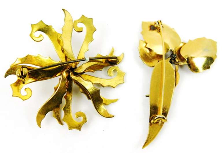 2 Vintage Spanish Damascene Pins