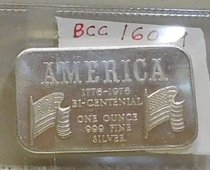 1 Oz Silver Ingot PRF, America - BiCen