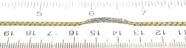 Fancy Gold Link Bracelet w Small Diamonds