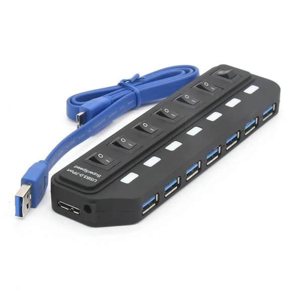 7 Port USB 3.0 Hub 5Gbps Transmission Docking Station