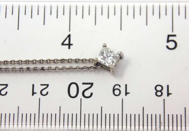 Gorgeous 18kt Princess Cut Diamond Necklace