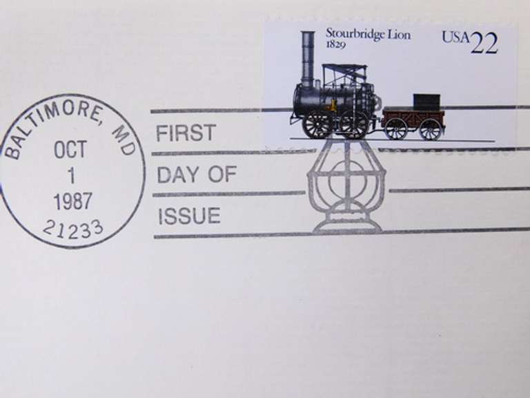 4 Locomotive 1987 1st Day Issues/22KT Gold Stamps