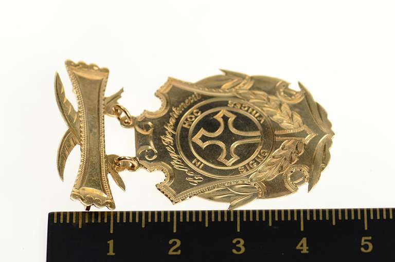 10K Yellow Gold College Dept. Religious Knowledge Medal 1st Pin/Brooch