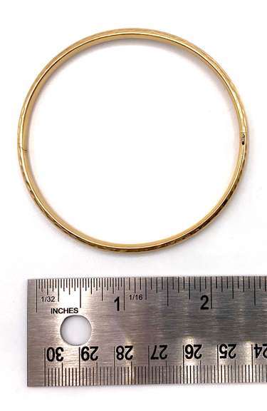 Trendy 14kt Hammered Gold Bangle