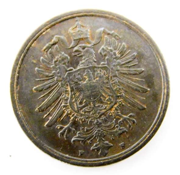 1874 F 2 Pfenning German Coin