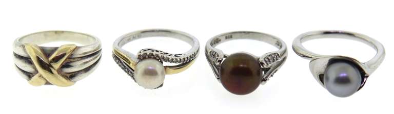 Lot of 4 Sterling Silver Rings