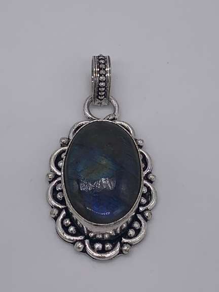 Gorgeous Natural Gemstone Silver Pendant