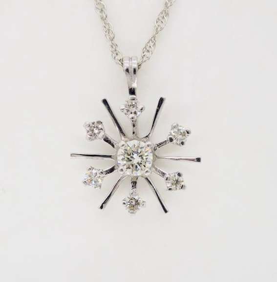 Starburst Diamond Pendant Necklace