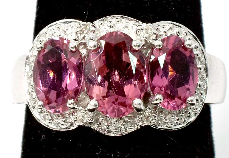 Mesmerizing Pink Tourmaline Ring in White Gold