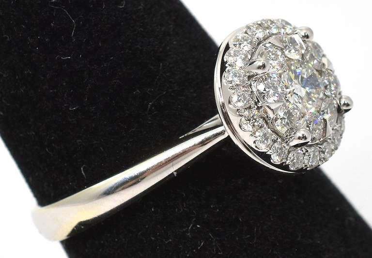 Dazzling Diamond Halo Ring in 14KT White Gold