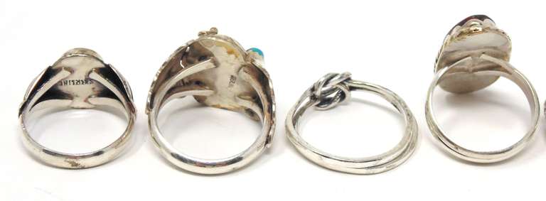 Group Lot of 11 Sterling Silver Rings