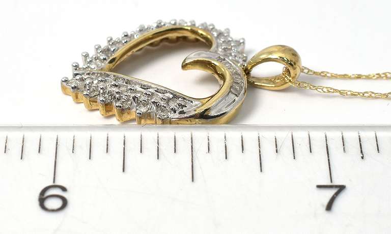 Lovely Diamond Heart Necklace in Yellow Gold