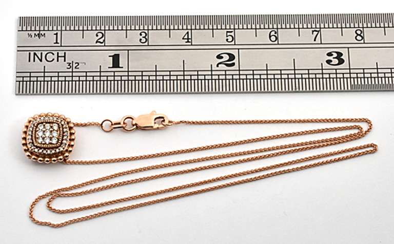 Contemporary Rose Gold Diamond Pendant