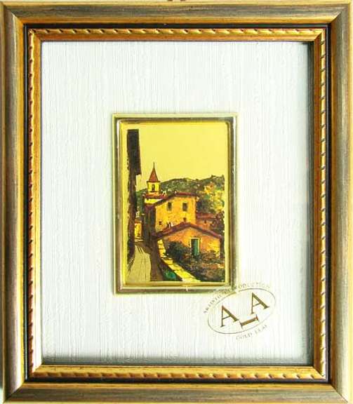 Italian Handcrafted Collectible Cert. Gold Leaf Scenery