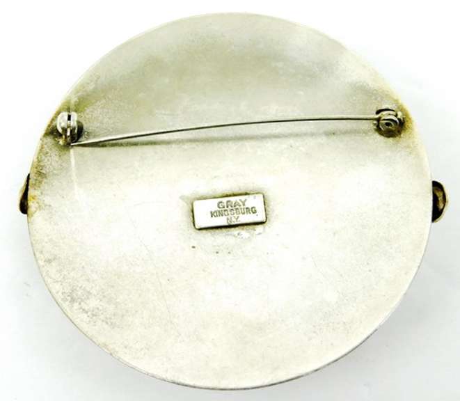 Rare 1930's Gray Kingsburg, NY Large Brooch