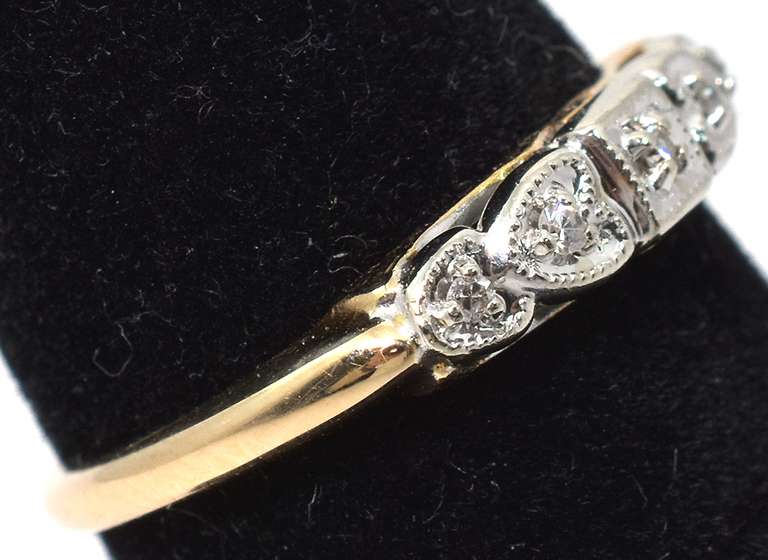 Dainty Diamond Accent Ring in Yellow Gold