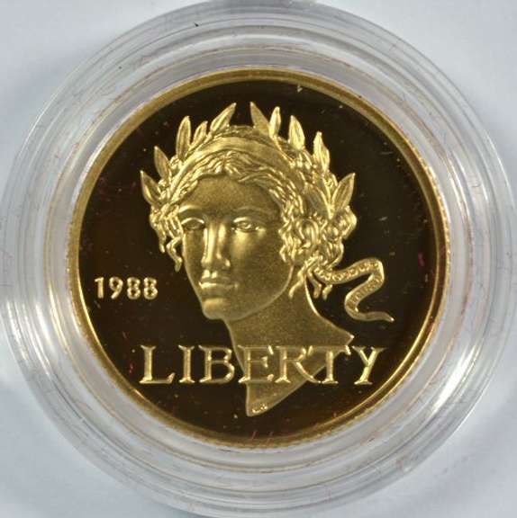 Perfect-looking 1988-W Ultra Cameo PRF $5 Gold Olympic