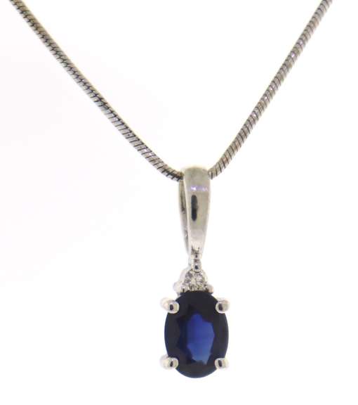 Fantastic Blue Sapphire & Diamond Accent Necklace