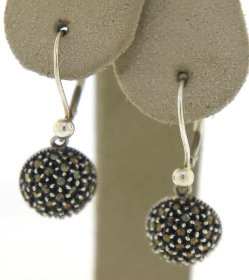 Sterling Silver Marcasite Dangle Earrings