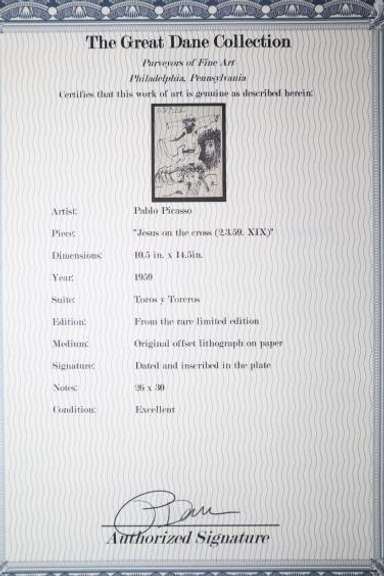 PABLO PICASSO JESUS ON THE CROSS (2.3.59. XIX)