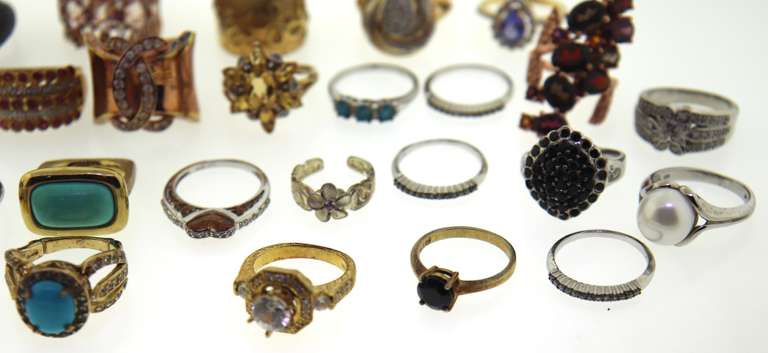Big Group Lot of Sterling Silver Rings