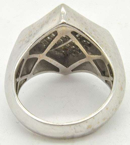 MEN'S 14K WHITE GOLD DIAMOND RING. 1.50 CARAT