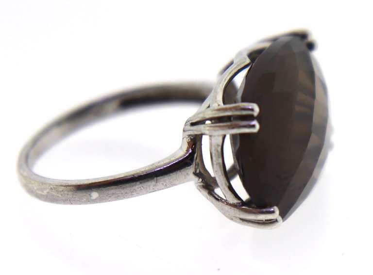 Sterling Silver Smokey Quartz Ring