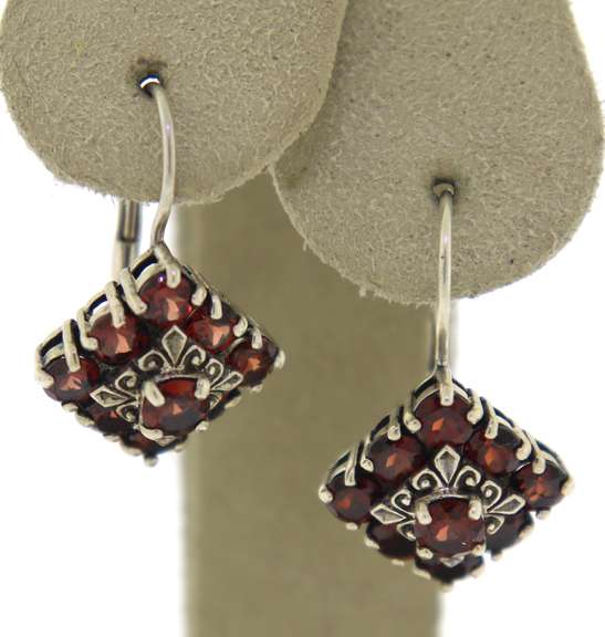 Sterling Silver Garnet Earrings