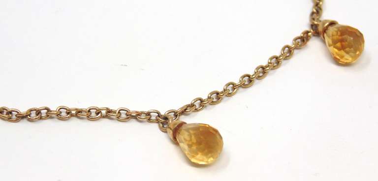Yellow Gold Citrine Charm Bracelet
