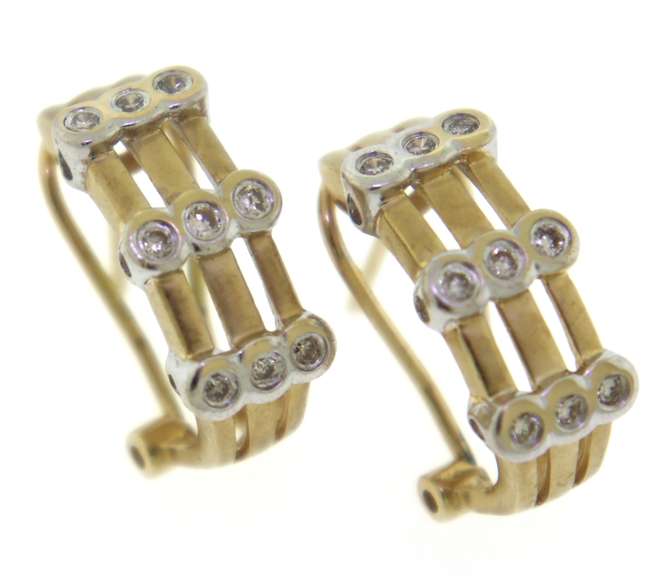 Fabulous Diamond Bezel Set & Matte Finish Earrings