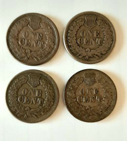 2 1863 & 2 1864 CN Indian Cents