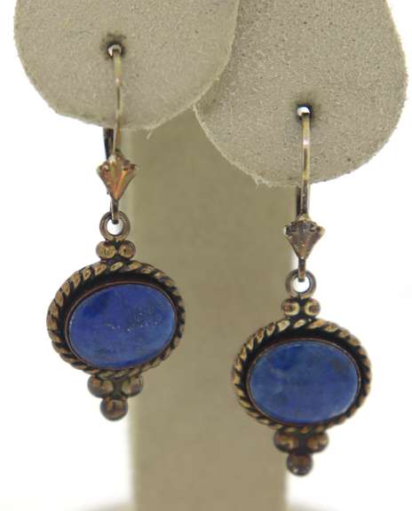 Sterling Silver Lapis Drop Earrings