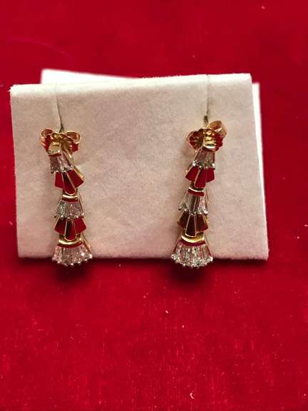 14k gold diamond earrings.