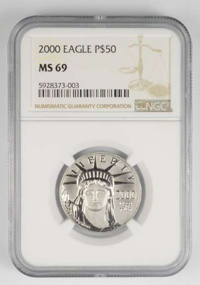 MS69 2000 $50 American Platinum Eagle 1/2 Oz - Graded NGC