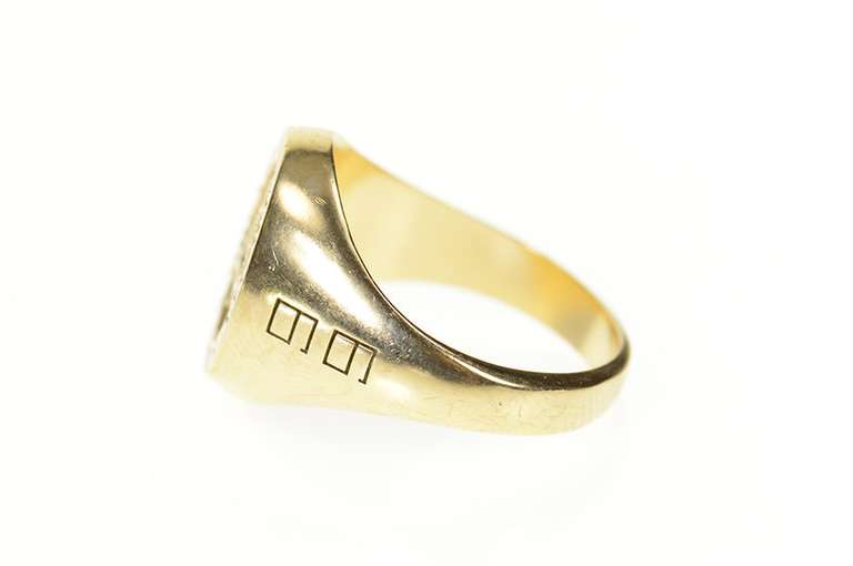 10K Yellow Gold 1999 Drexel University Ornate Class Signet Ring
