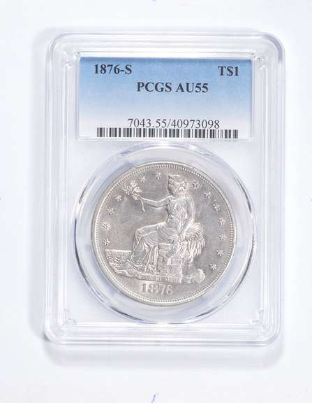 AU55 1876-S Seated Liberty Trade Dollar - Graded PCGS