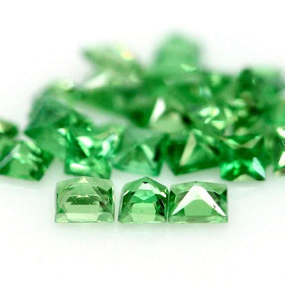 Rare 1.88ct untreated apple green Tsavorite set