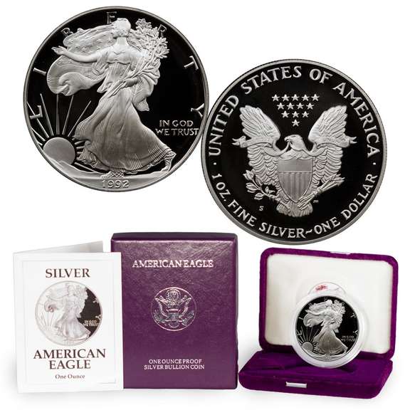 1992 Proof Silver Eagle in OGP