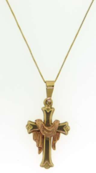 Italian 14K YellowGold Cross Necklace