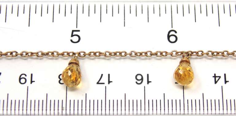 Yellow Gold Citrine Charm Bracelet