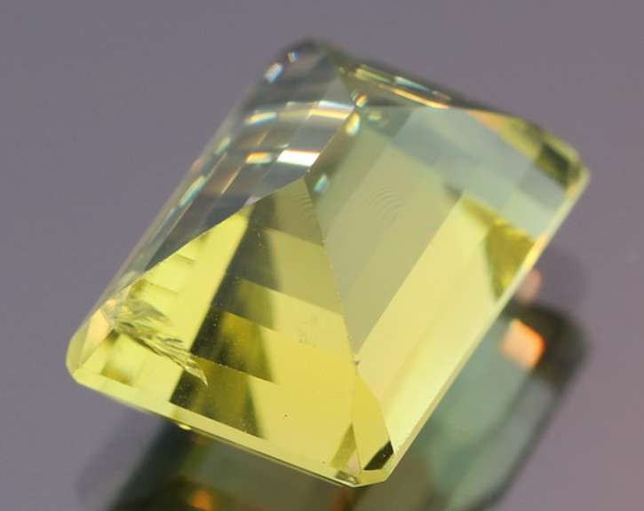 Emerald step cut 11.39ct lemon yellow Citrine