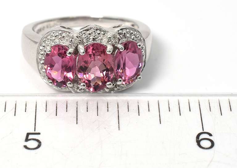 Mesmerizing Pink Tourmaline Ring in White Gold