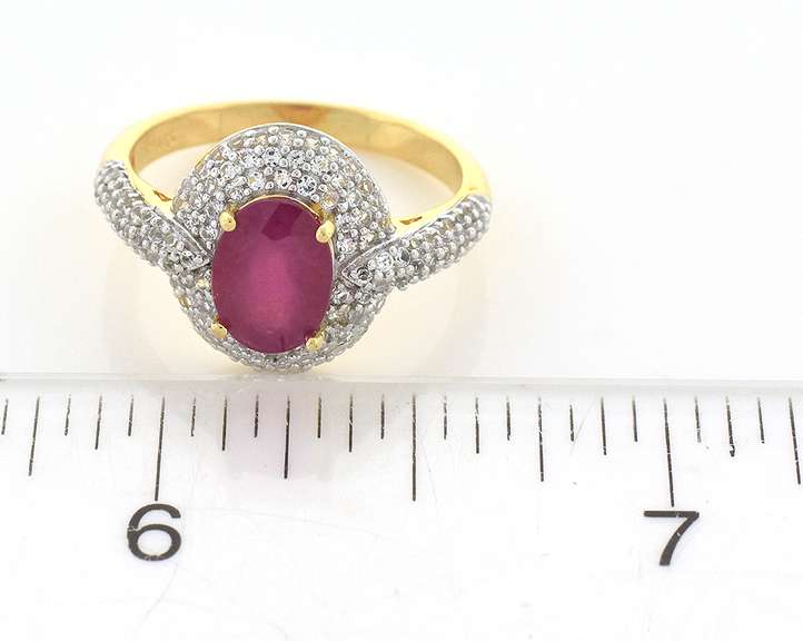 Charming Star Ruby & Topaz Ring in Vermeil