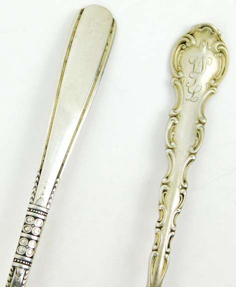 2 Antique Sterling Silver Cream Ladles